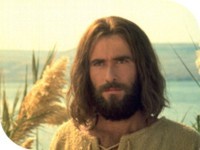 Jezus met meer op achtergrond